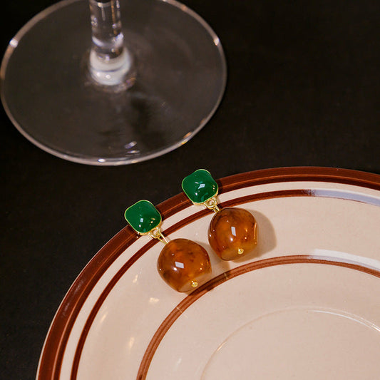 Needle Caramel Milk Tea Acrylic Contrast Rings