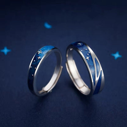 Women's & Men's & Couple Simple Long-distance Love Commemorative Rings
