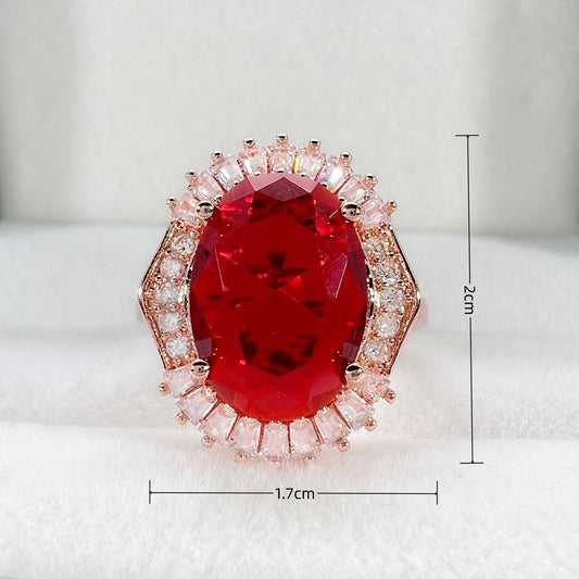 Broadcast Rose Gold Plated Sparking Zirconium Ladder Square Diamond Rings