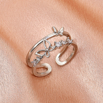 Interest Light Luxury Temperament Inlaid Zircon Rings