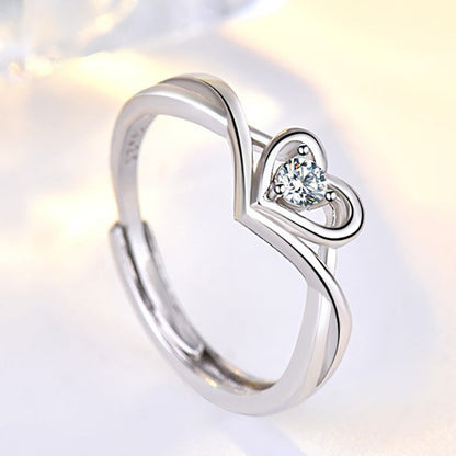 Fashion Diamond Trendy Heart-shaped Female Adjustable Rings