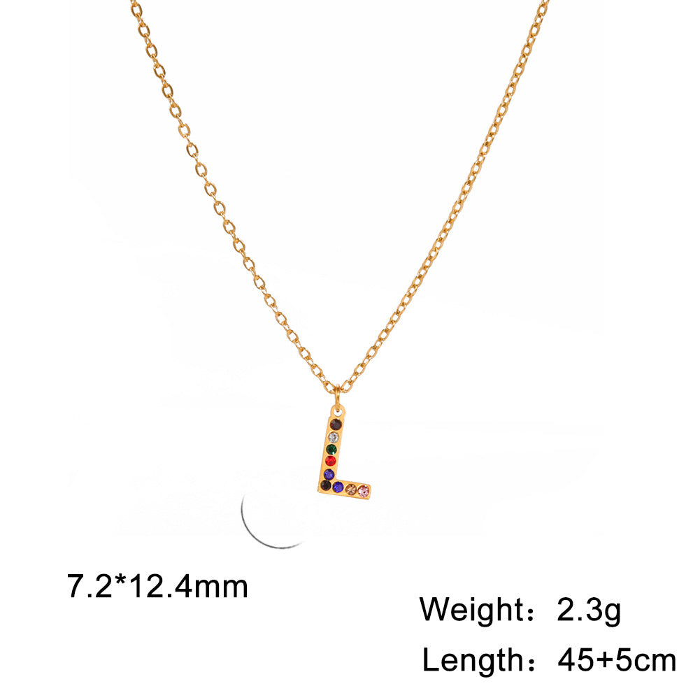 Titanium Steel Light Luxury And Simplicity Colorful Necklaces