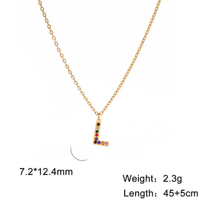 Titanium Steel Light Luxury And Simplicity Colorful Necklaces
