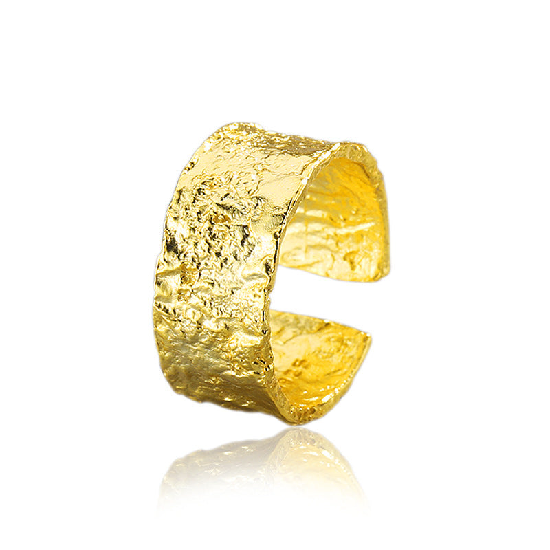 Sier Irregular Concave Gold And Tin Rings