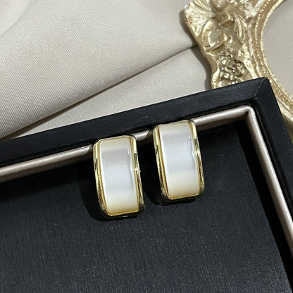 Needle French Opal Simple And Stylish Earrings