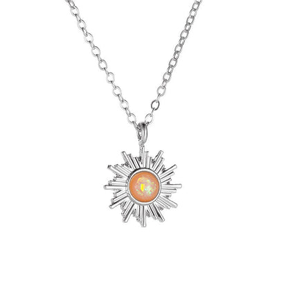 Korean Accessories Opal Sun Elegant Inlaid Necklaces