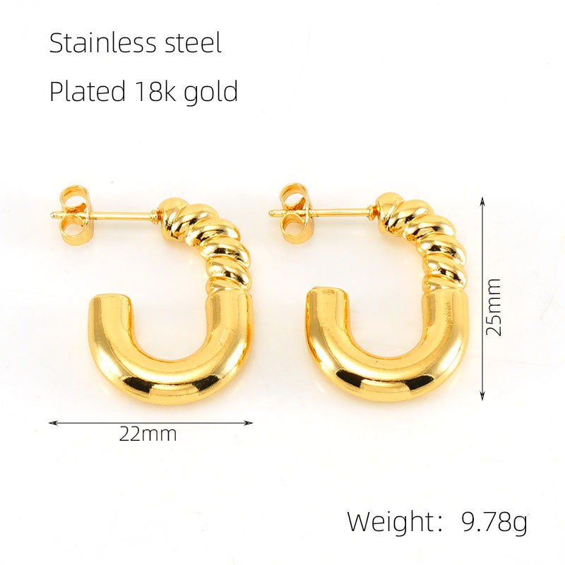 Stainless Steel Gold-plated Retro Personalized High-grade Earrings