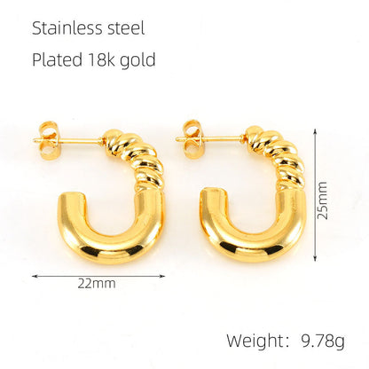 Stainless Steel Gold-plated Retro Personalized High-grade Earrings