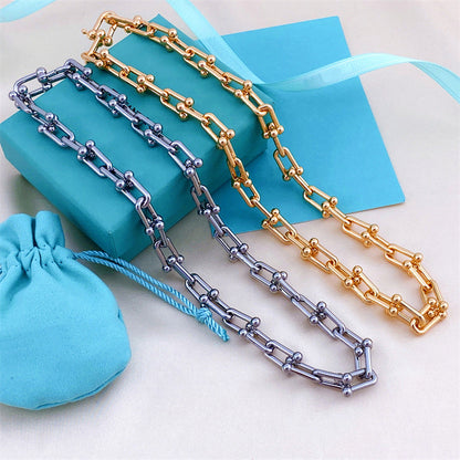 Men's Horseshoe Chain Fashion Personalized Clavicle Titanium Steel Necklaces