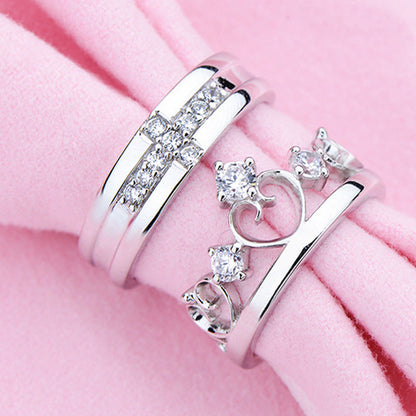 Women's & Men's Crown Couple Prince And Princess Proposal Rings