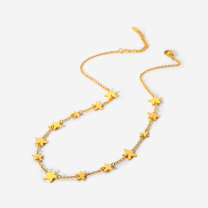 Women's Fashion Gold-plated Stainless Steel Pentagram Star Necklaces