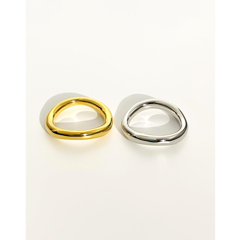 Women's Ornament Simple Metal Gold-plated Wavy Brass Rings