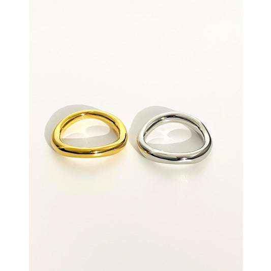 Women's Ornament Simple Metal Gold-plated Wavy Brass Rings
