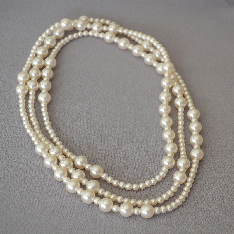 And Fashionable Large Small Pearls Interval Irregular Necklaces