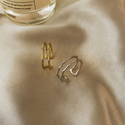 Layer Bamboo Geometric Fashion Fashionmonger Open Rings
