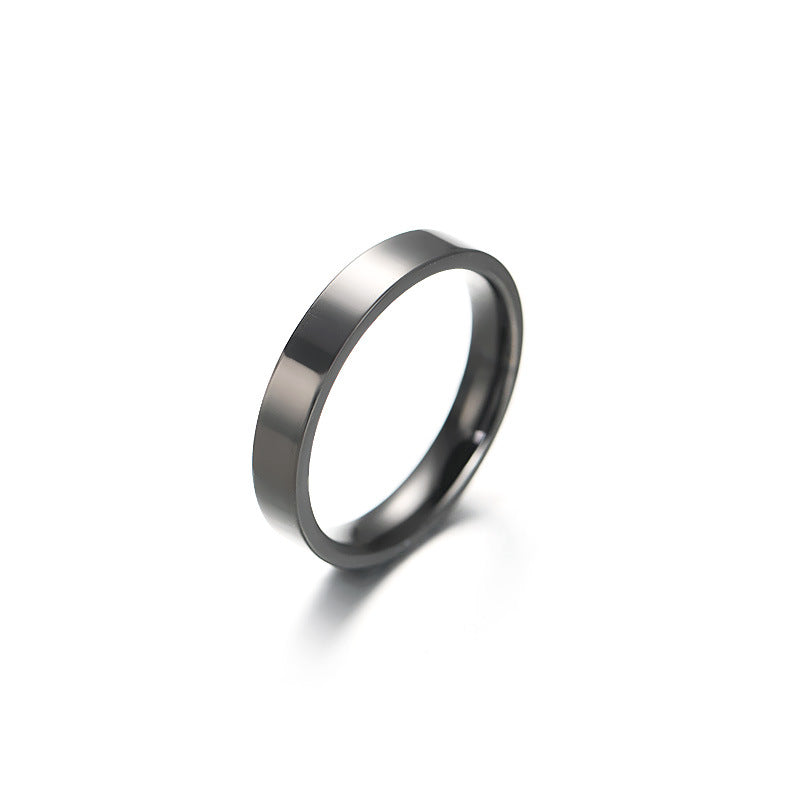 Titanium Steel Design Bright Surface Simple Stainless Rings