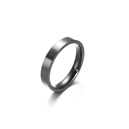 Titanium Steel Design Bright Surface Simple Stainless Rings