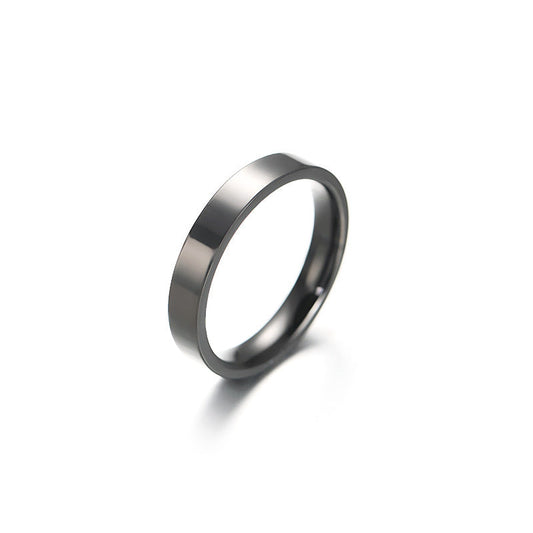 Titanium Steel Design Bright Surface Simple Stainless Rings