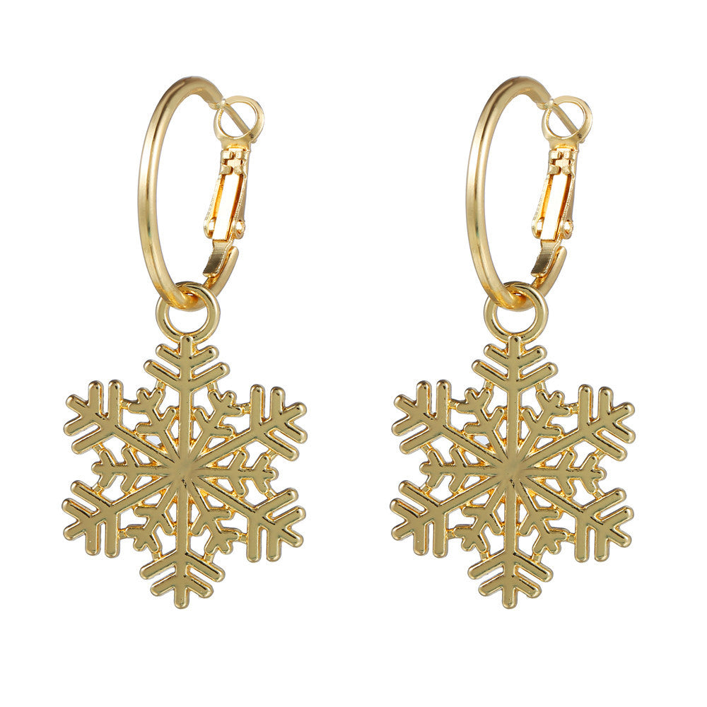 Women's Christmas Simple Hollow Snowflake Gift For Earrings