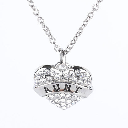 Simple Letter Family Member Full Diamond Necklaces