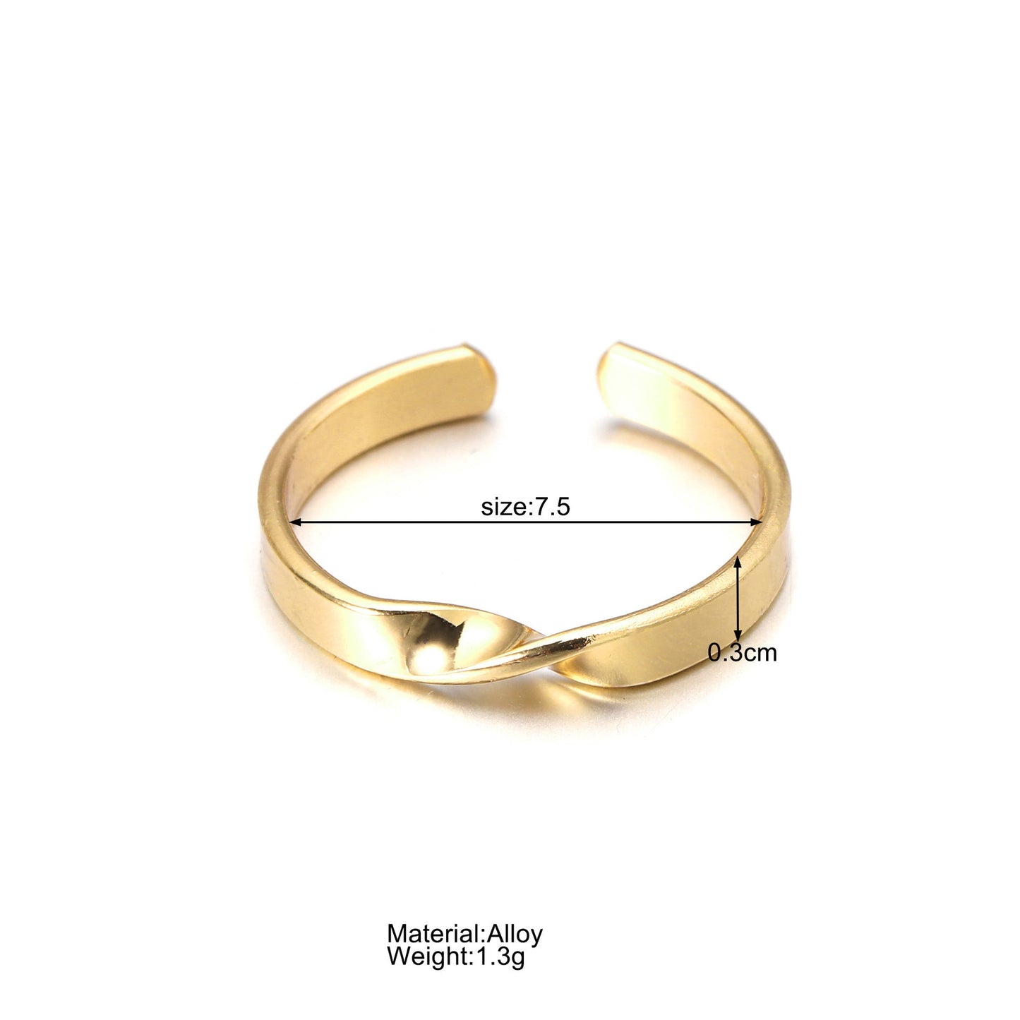 Twisted Simple Cold Style Aperture Open Rings