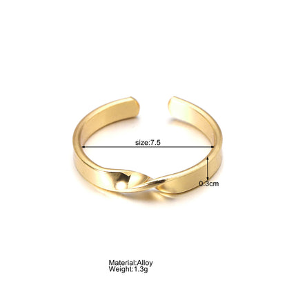 Twisted Simple Cold Style Aperture Open Rings