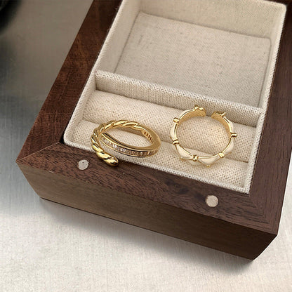 Zircon Metal Drip Open Suit Female Rings