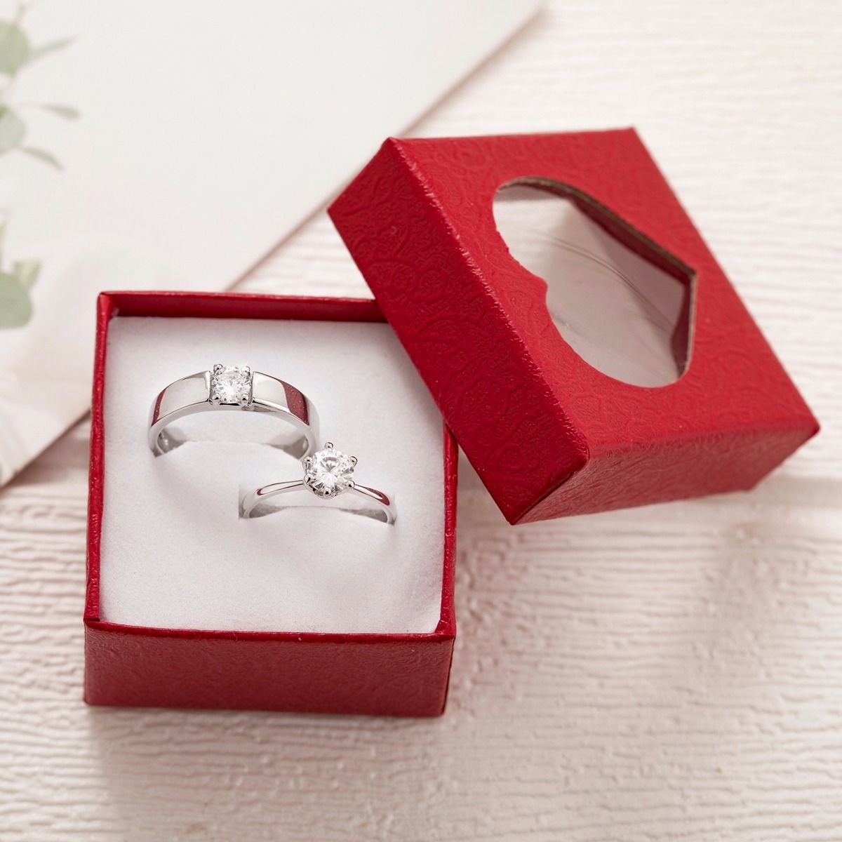 Fake Diamond Couple Wedding Adjustable Mouth Rings