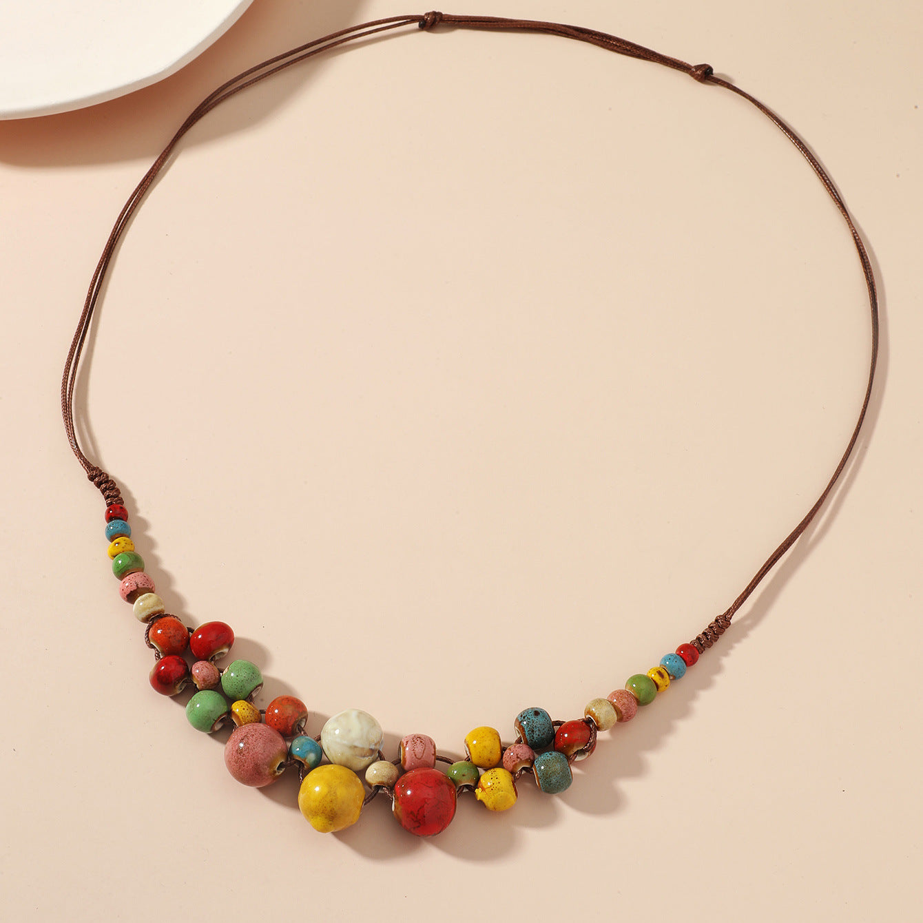 Fashion Beaded Ceramic Beads Bohemian Gravel Color Necklaces