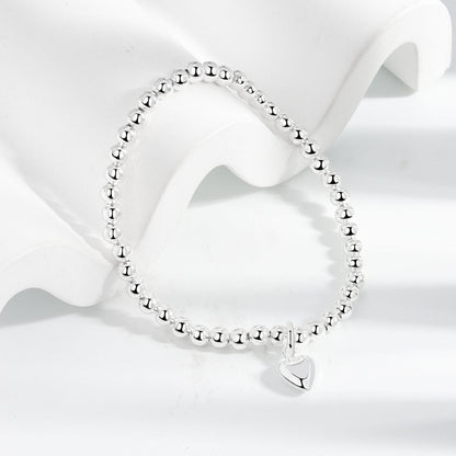 Minority Simple Square Smiley Beanie Heart-shaped Stretch Beads String Bracelets