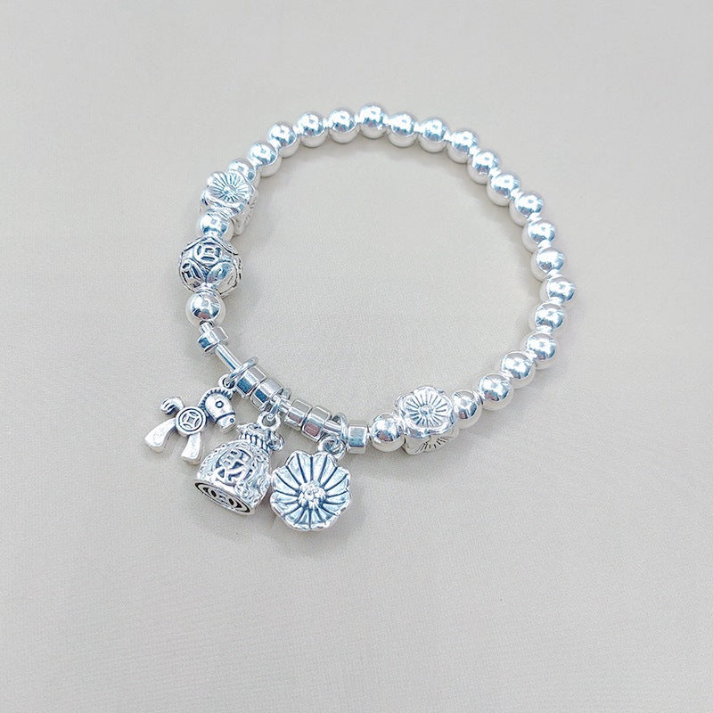 Women's Cat Crown Imitation Sliver Beads Retro Bracelets