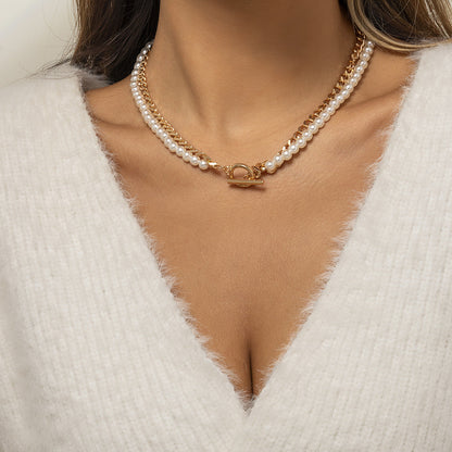 Imitation Pearl Stitching Simple Female Creative And Necklaces