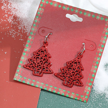 Cute Fashion Alloy Dripping Elk Snowflake Ear Earrings