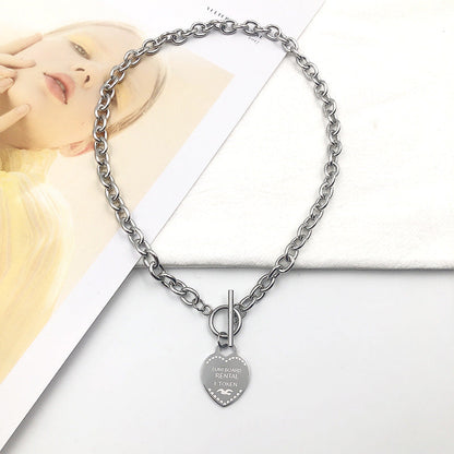 Accessories Exaggerated Metal Heart Pendant Female Fashion Necklaces