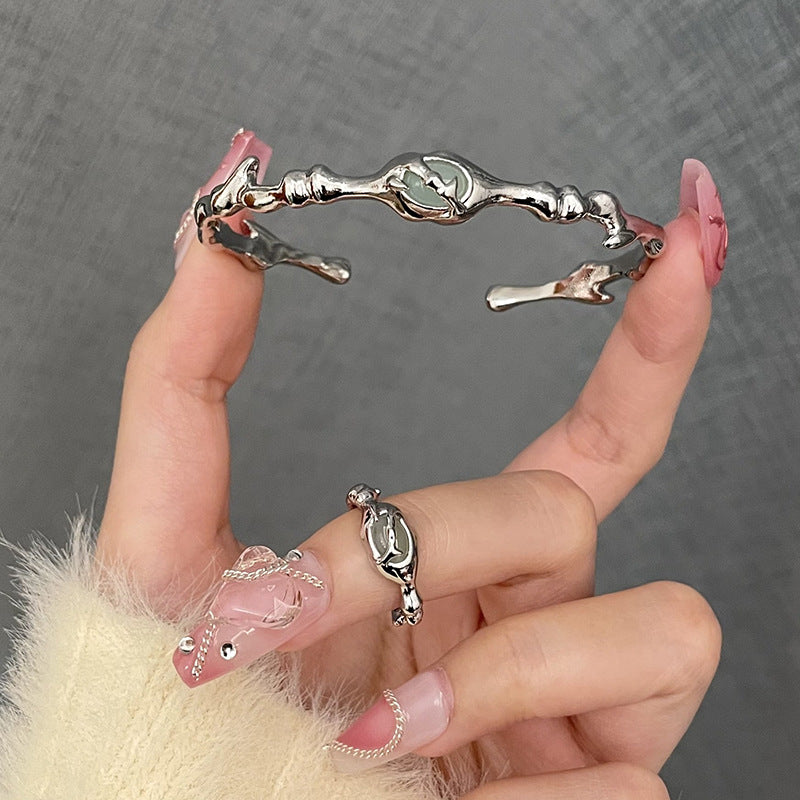 Jade Design Cold Switchable Index Finger Chinese Rings