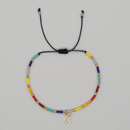 Women's Letter Color Matching Bead Handmade Beaded Bracelets