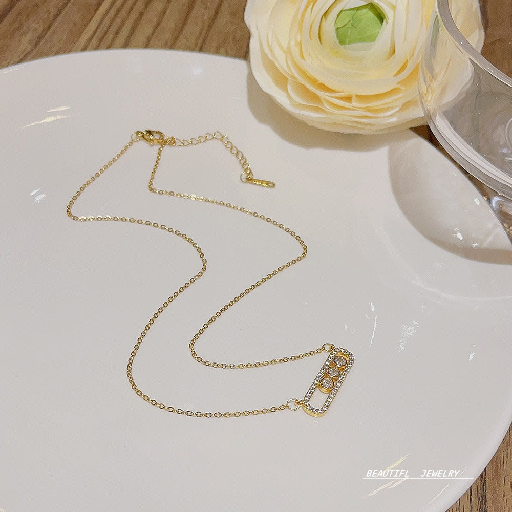 Women's Simple Zircon Titanium Steel Geometric For Necklaces