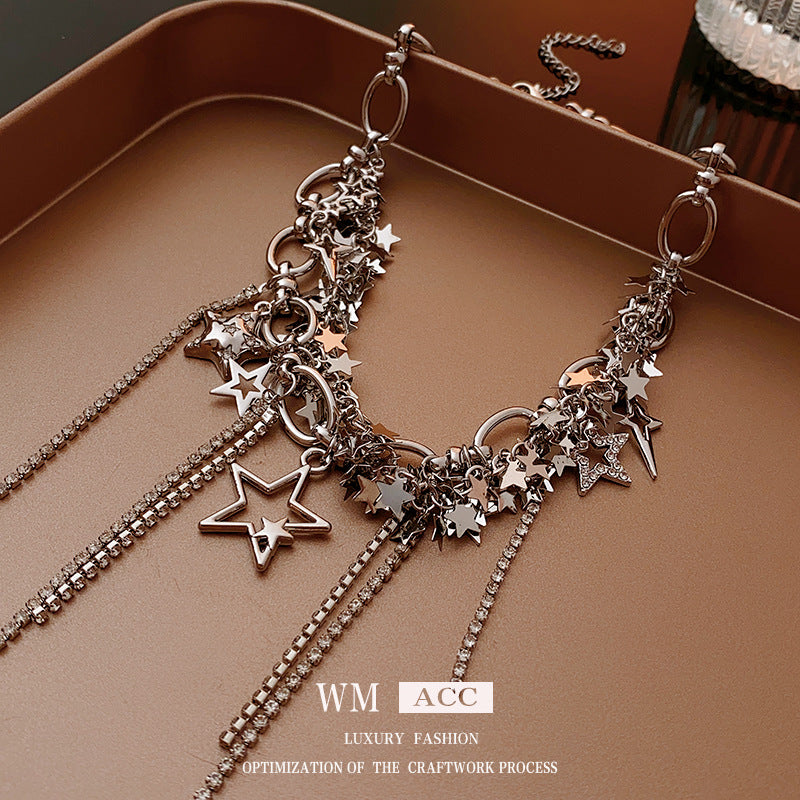 Women's Sequin Tassel Minority Fashion Clavicle Chain Necklaces