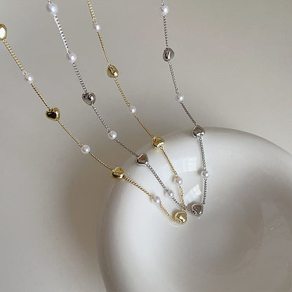 Heart Pearl Female Niche Retro Personality And Necklaces
