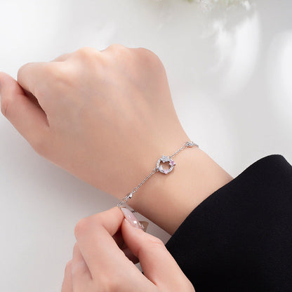 Love Heart Pink Versatile Fashion High Bracelets