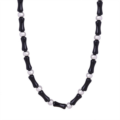 Women's Affordable Luxury High-grade Natural Stone Black Agate Handmade Necklaces