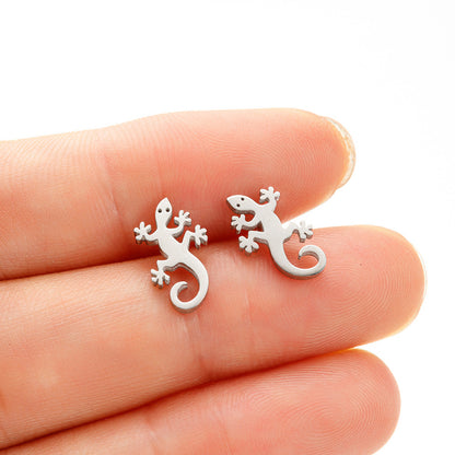Stainless Steel Cartoon Small Animal Dinosaur Unicorn Earrings