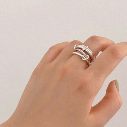 Elegant Chain Titanium Steel Gold Plating Rings