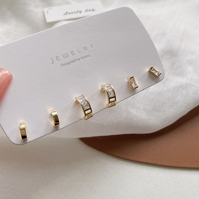 Women's Set Trendy Simple And Small Korean Affordable Earrings