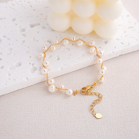 Women's Luxury Cold Style Natural Pearl For Bracelets