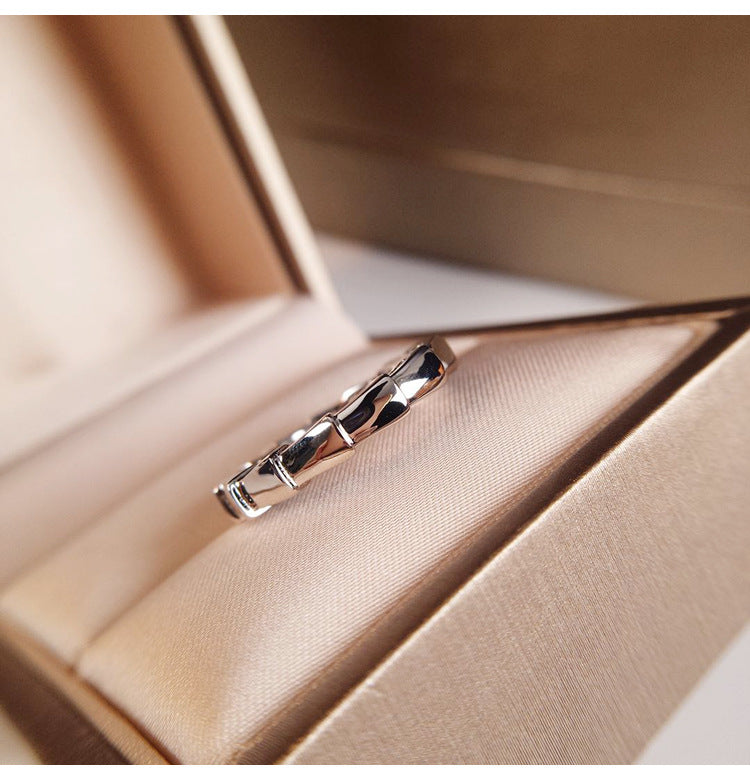 Design Snake Bone Rose Gold Plated Sterling Rings