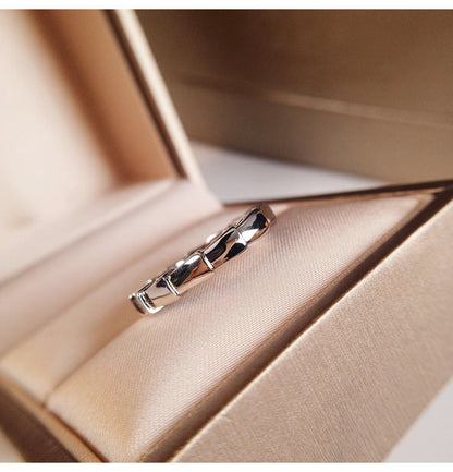 Design Snake Bone Rose Gold Plated Sterling Rings