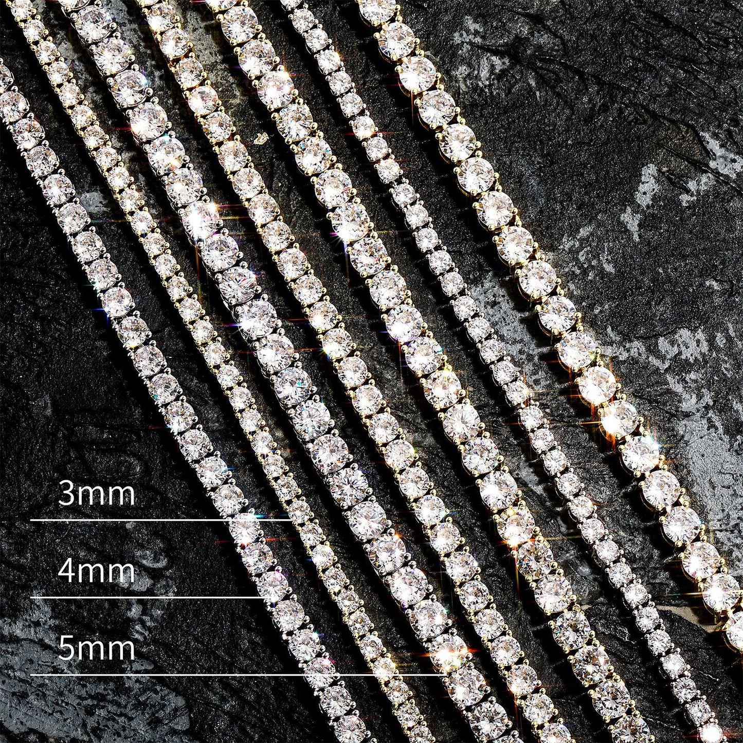 Women's & Men's & Chain Full Diamond Copper Inlaid Zircon Necklaces