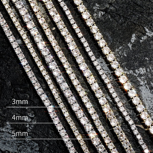 Women's & Men's & Chain Full Diamond Copper Inlaid Zircon Necklaces