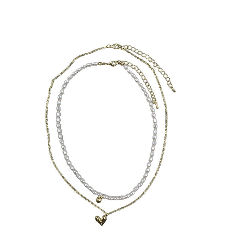 Simplicity Pearl Double Layer Twin Light Necklaces